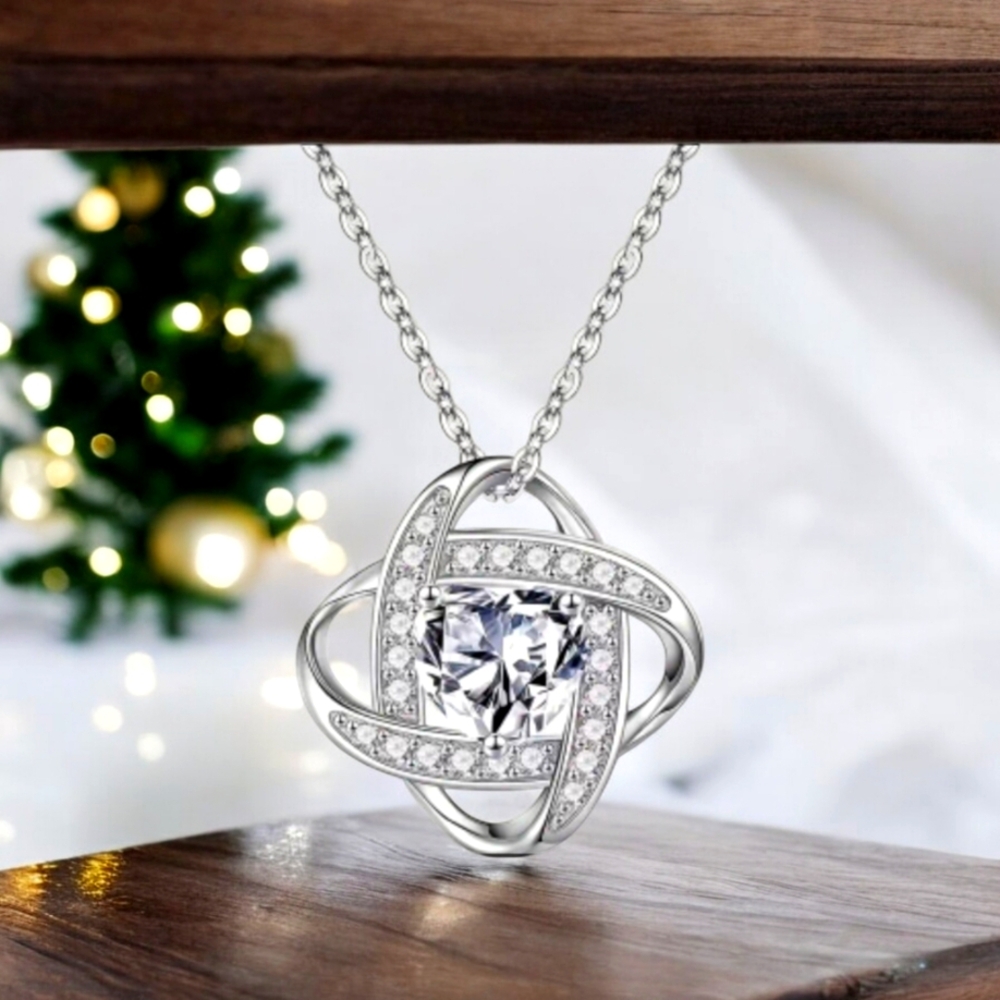 Infinity Design Necklace with Paved Zircon